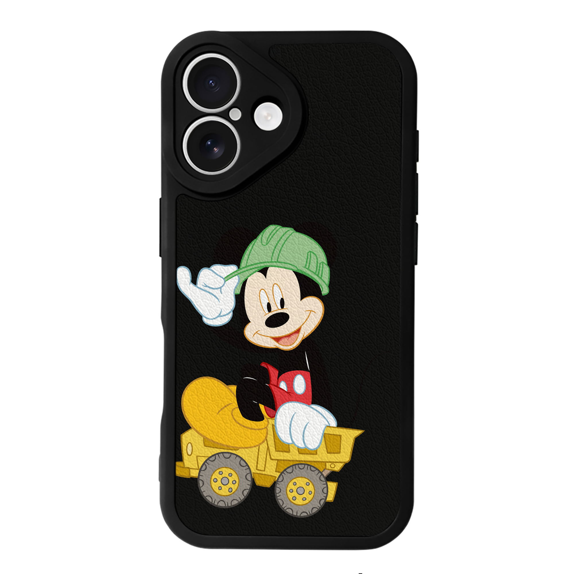 （画像用） ミッキーマウス Mickey Mouse 【iPhone 16シリーズ対応】シリコンスマホケース（レザー調） 材質：シリコン
